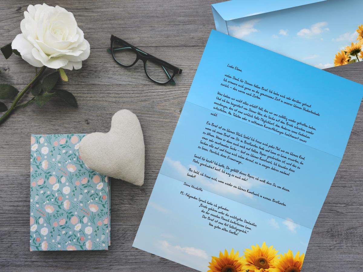 Motivpapier Sonnenblumen Briefpapier mit Motiv
